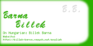 barna billek business card